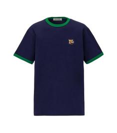 오니츠카타이거 반팔 티셔츠 2183B199 401 NAVY GREEN DOM 썸네일 1