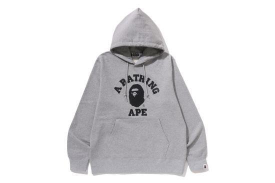 베이프 후드 티셔츠 001PPM301003MGRA GRAY DOM - Bape