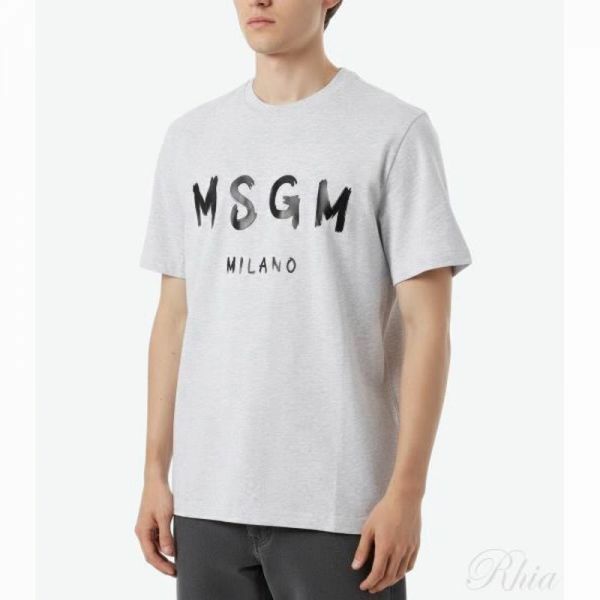 MSGM 브러쉬드 로고 반팔 티셔츠 2000MM510 200005 94 - MSGM