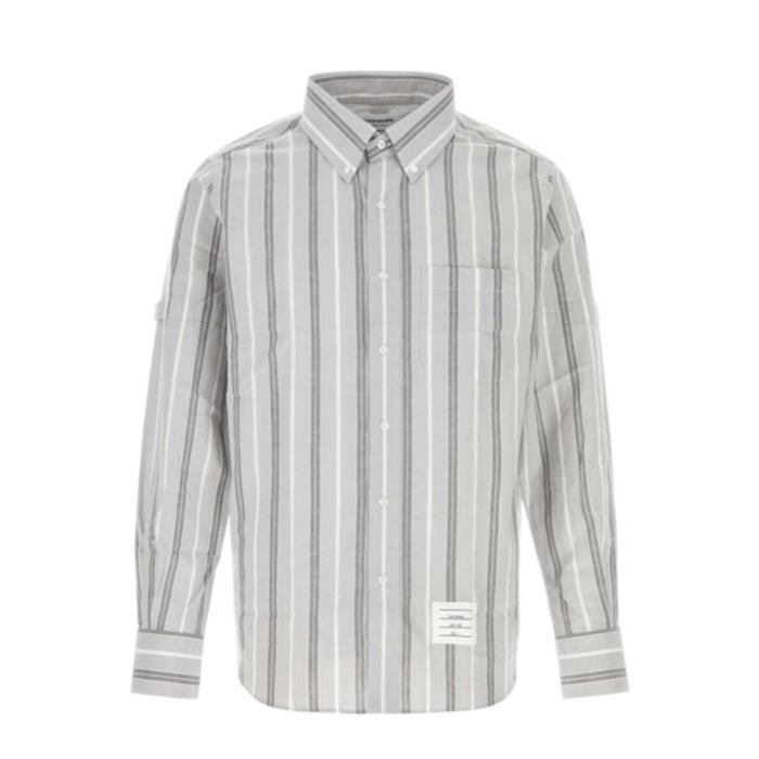 톰브라운 마드라스 코튼 렙 스트라이프 암밴드 셔츠 MWL437O F1157 035 - Thom Browne