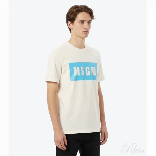 MSGM 박스 로고 반팔 티셔츠 3640MM520 247002 02 - MSGM