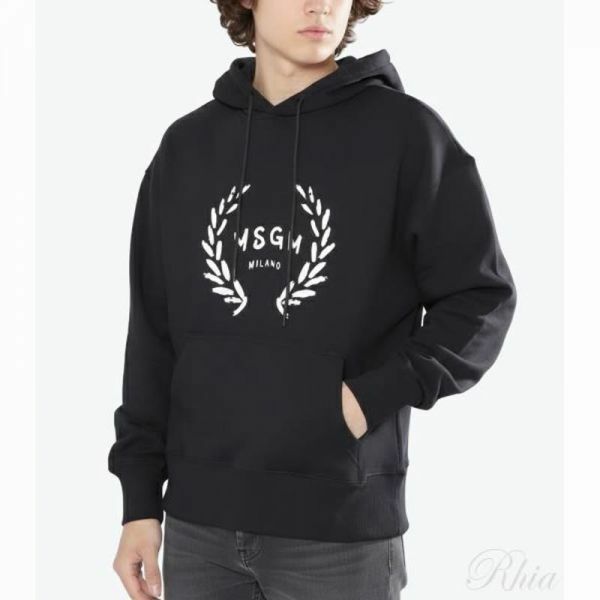 MSGM 로고 프린트 후드 티셔츠 3540MM130 237799 99 - MSGM