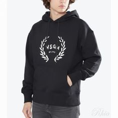 MSGM 로고 프린트 후드 티셔츠 3540MM130 237799 99 썸네일 1