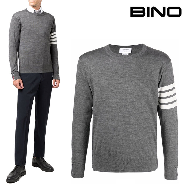 톰 브라운 남성 니트 26SS 톰브라운 메리노 울 니트 MKA002A - Thom Browne