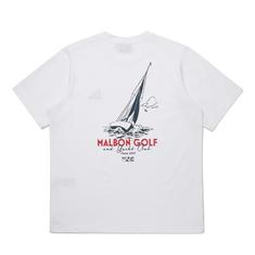 [국내발송] 말본골프 YACHT CLUB 유니 라운드 티셔츠 화이트 M6123PRS02WHT 썸네일 1