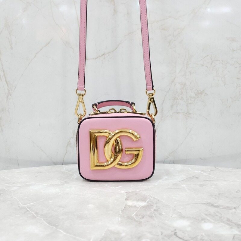 [럭스유] 돌체앤가바나 DG 로고 카프스킨 마이크로백 핑크 - Dolce & Gabbana