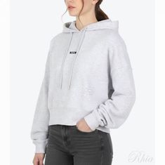 MSGM 마이크로 로고 크롭 후드 티셔츠 2000MDM509 200003 94 썸네일 1