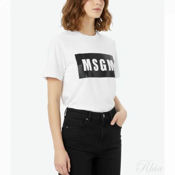 MSGM 박스 로고 반팔 티셔츠 2000MM520 200002 01 - MSGM