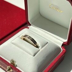 [더럭스] 까르띠에 방돔 루이 웨딩링 3.5mm 파베 세팅 B4052900 썸네일 1