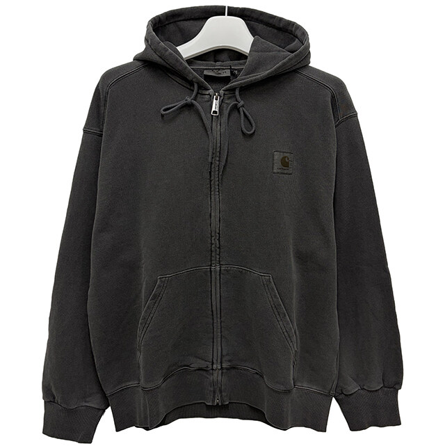 논현 더팩토리 26SS 칼하트 윕 NELSON 넬슨 로고 후드 집업 자켓 / 블랙 가먼트 다이드 (I033064 89GD) - Carhartt