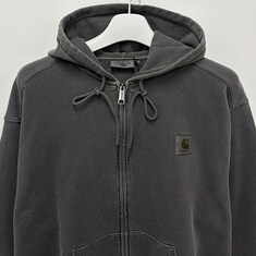 논현 더팩토리 26SS 칼하트 윕 NELSON 넬슨 로고 후드 집업 자켓 / 블랙 가먼트 다이드 (I033064 89GD) 썸네일 2