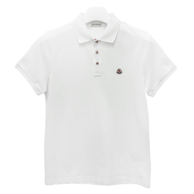 더팩토리 26SS 몽클레어 로고 코튼 피케 폴로 반팔티 / 화이트 (8A00026 84556 001) - Moncler