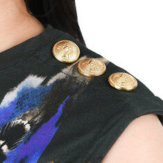 발망 여성 인디언 프린팅 금장 견장 슬리브리스 나시 TISSU4371 썸네일 5