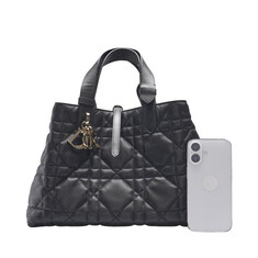 블랙 매크로까나쥬 디올 뚜주흐 미듐 토트백 썸네일 4