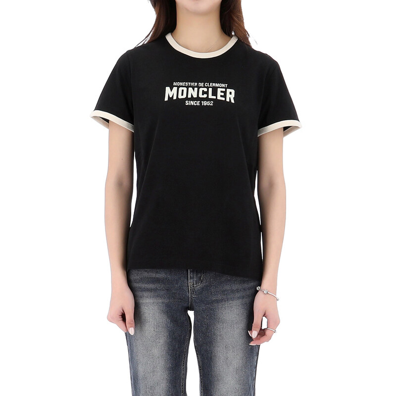 국내배송 26SS 몽클레어 로고 콘트라스트 반팔 티셔츠 8C00031 89AUO P90 - Moncler