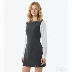 아워레가시 26SS 펌 드레스 샤크 핀스트라이프 헤링본 W2267FSP 원피스 썸네일 1