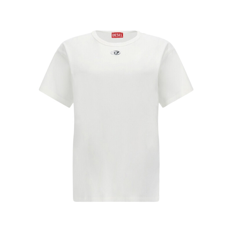 26SS NORMY-OD 스몰 메탈릭 로고 티셔츠 화이트 A20399 0JMBB 141 - Diesel
