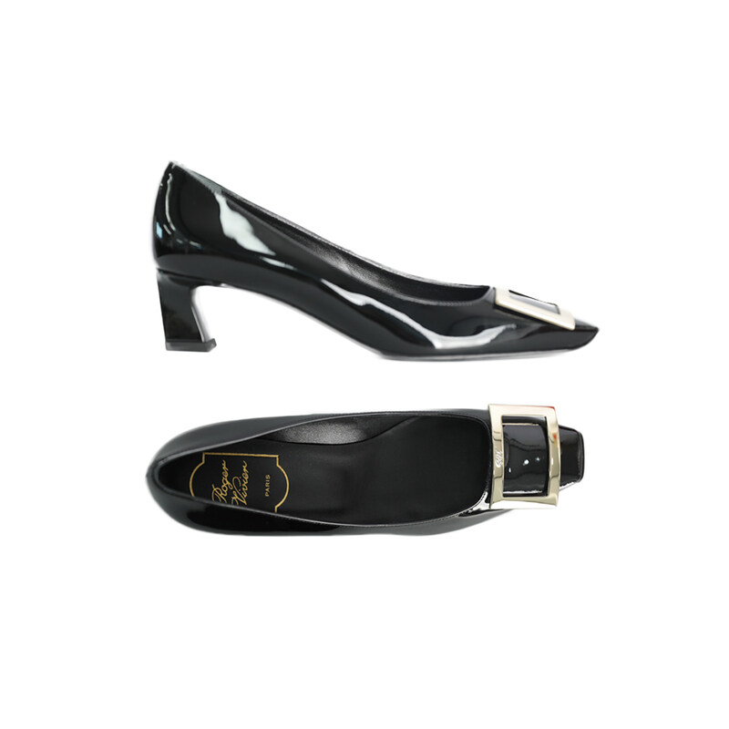 26SS 메탈 버클 트럼펫 펌프스 힐 블랙 RVW44815280 D1P B999 - Roger Vivier