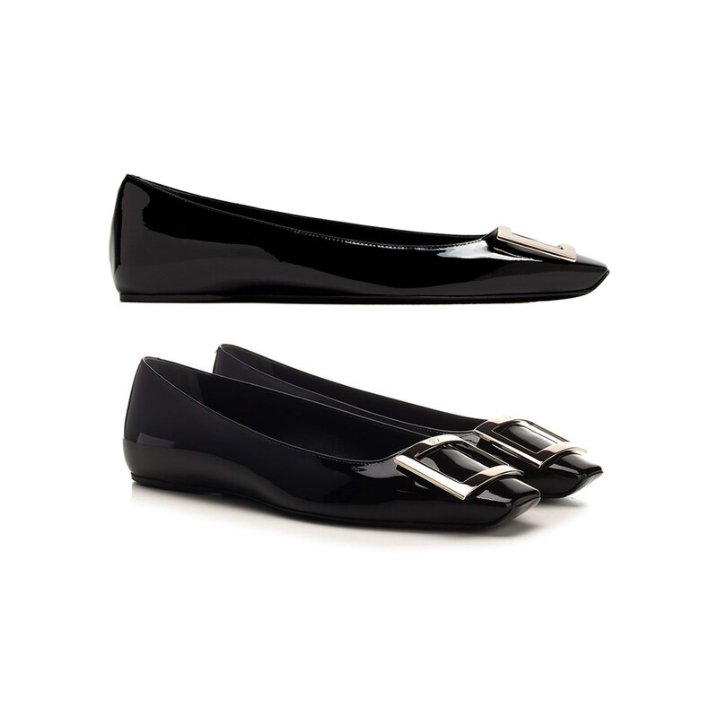 26SS 트럼펫 발레리나 플랫슈즈 블랙 RVW40415280 D1P B999 - Roger Vivier