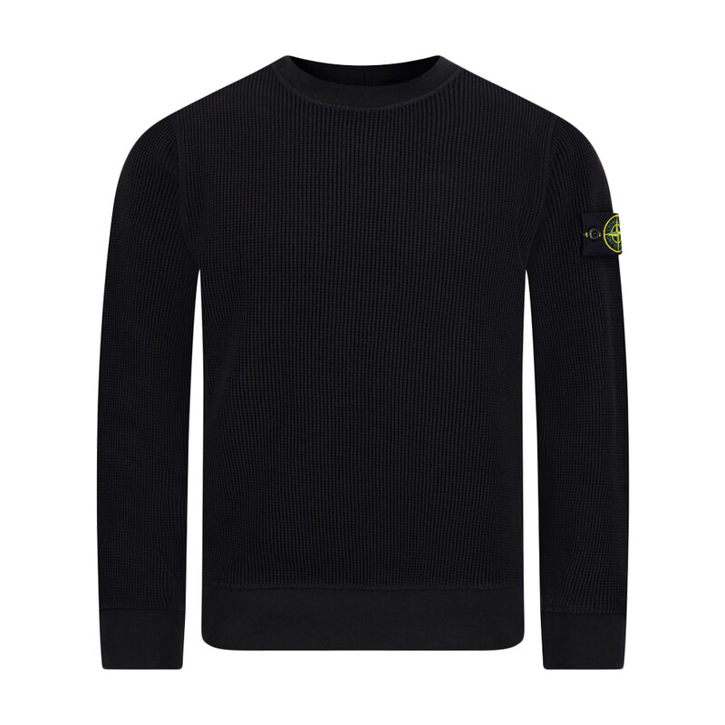 26SS 와펜 패치 와플 맨투맨 블랙 L1S15 6100056 S0044 V0029 - Stone Island