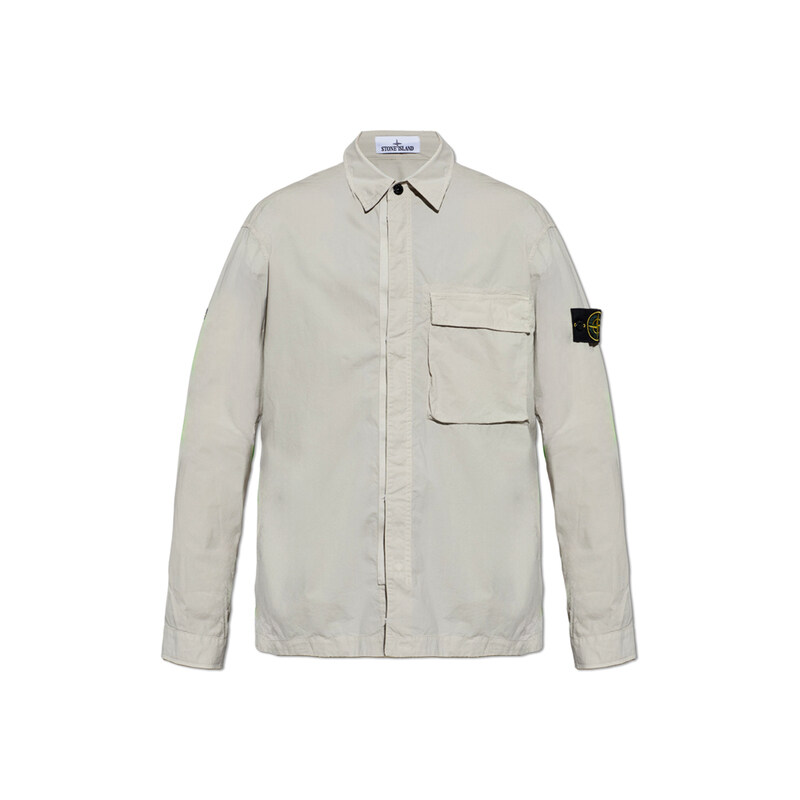 26SS 와펜 패치 오버 셔츠자켓 펄그레이 L1S15 1200032 S0003 V0061 - Stone Island