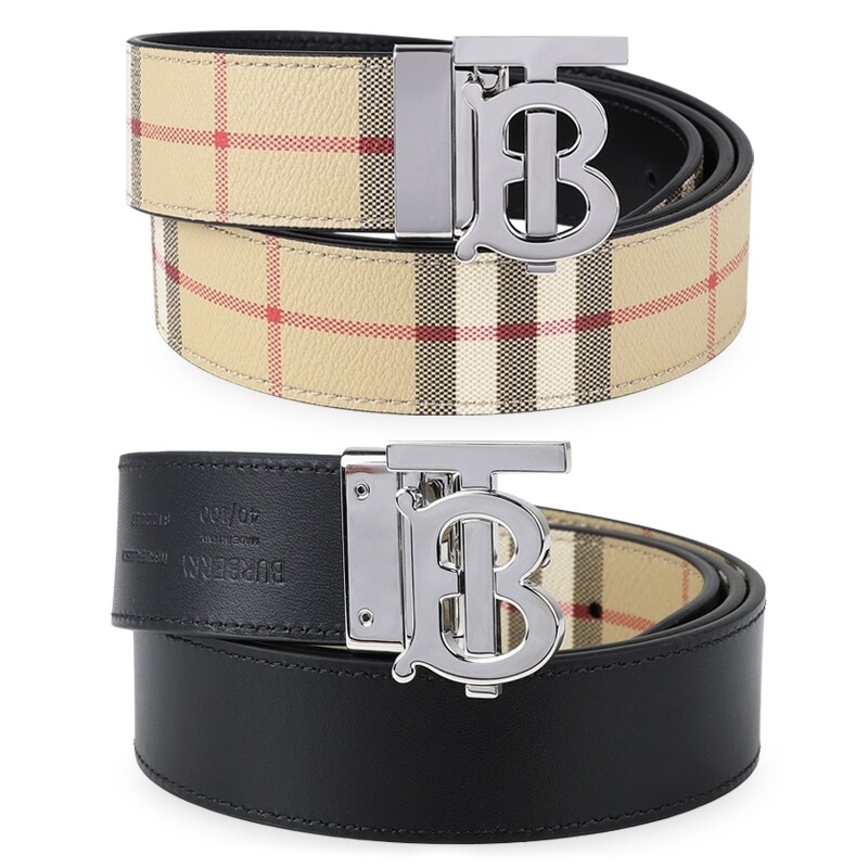 디몬트 버버리 남성 TB로고 리버시블 벨트(베이지/블랙) 8122297 A7587 - Burberry