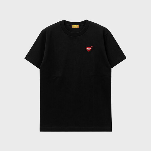 [휴먼메이드] 레드하트 백로고 라운드 반팔티셔츠 블랙 남성 티셔츠 HM00CS002 B / TEO - Human Made