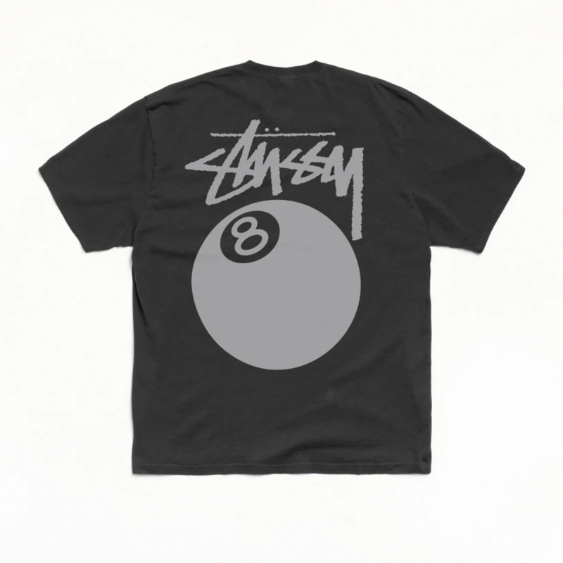 스투시 8볼 피그먼트 다이드 티셔츠 페이디드 블랙 1905022 - Stussy