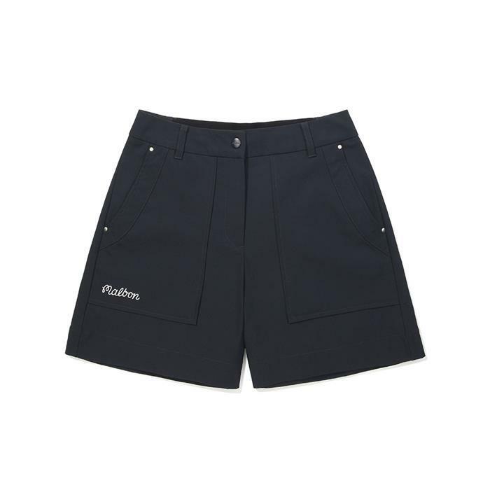 [국내발송] 말본골프 여성 이중직 3부 하프팬츠 네이비 M6122PHP11NVY - Malbon