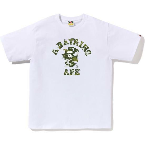 베이프 반팔 티셔츠 001TEM301035MWH0 WHITE GREEN DOM - Bape