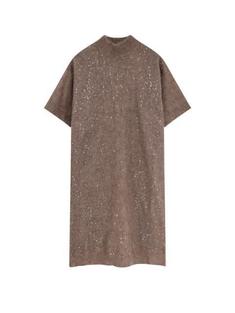 오늘출고 BRUNELLO CUCINELLI 브루넬로 쿠치넬리 브라운 미디 드레스 썸네일 1