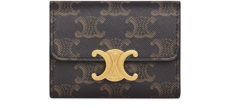 국내발송 셀린느 Compact wallet Triomphe in Triomphe canvas - Celine