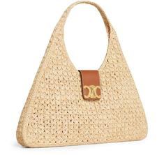 국내발송 셀린느 Cabas triangle  in raffia and calfskin 썸네일 2