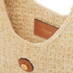 국내발송 셀린느 Cabas triangle  in raffia and calfskin 썸네일 4