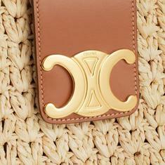 국내발송 셀린느 Cabas triangle  in raffia and calfskin 썸네일 5