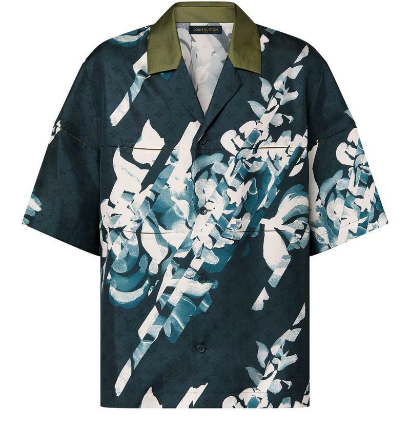 국내발송 루이비통 Monogram Printed Short Sleeved Silk Shirt  - Louis Vuitton