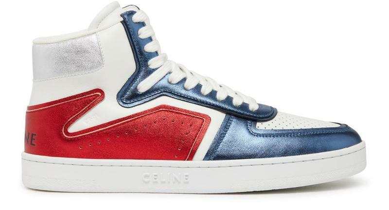 국내발송 셀린느 Ct 01  z  trainer high top sneaker in laminated calfskin   calfskin - Celine
