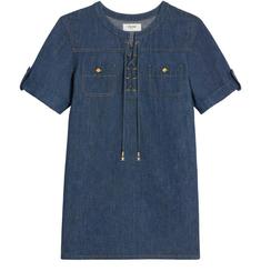 국내발송 셀린느 Mini dress in dark ocean wash denim 썸네일 4