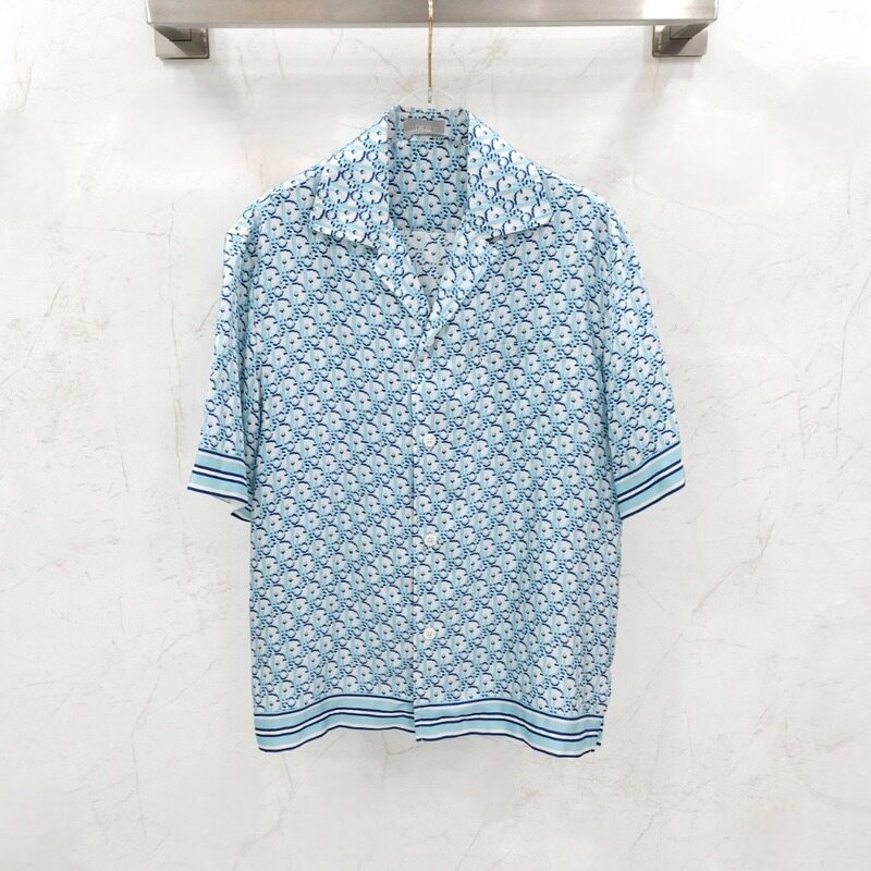 [럭스유] 39 / 디올 블루 오블리크 하와이안 셔츠 113C519A4751 - Christian Dior