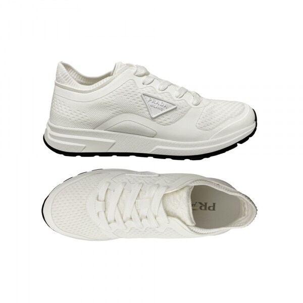 26SS 삼각로고 니트 스니커즈 화이트 1E219O 58V F0009 - Prada