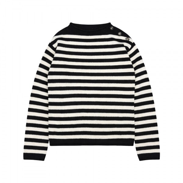 26SS 마리니에르 MARINIERE 보트넥 스트라이프 니트 블랙/화이트 554S94A7038 9330 - Christian Dior