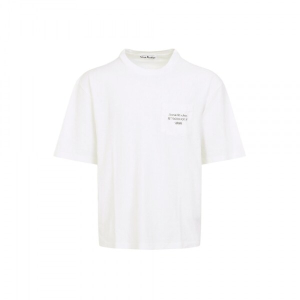 26SS 여성 로고 프린트 포켓 티셔츠 오프화이트 CL0448 AEG - Acne Studios