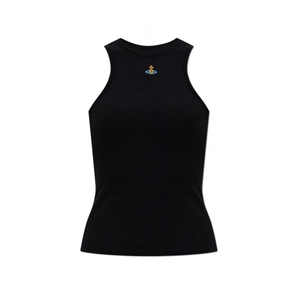 26SS ORB 로고 슬리브리스 탑 블랙 3G01003Z J009C N401 - Vivienne Westwood