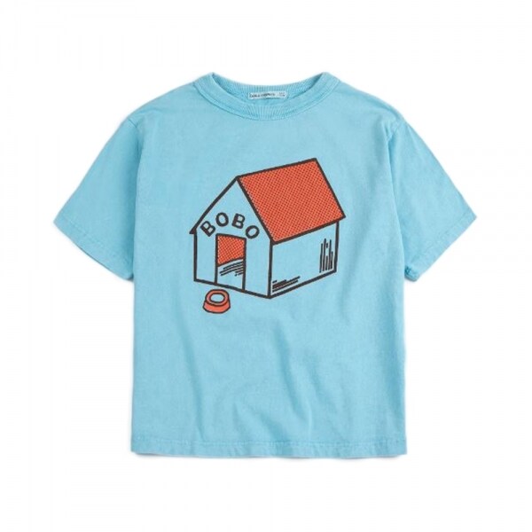 키즈 피클스홈 프린팅 반팔 티셔츠 라이트블루 B126AC015 451 - Bobo Choses