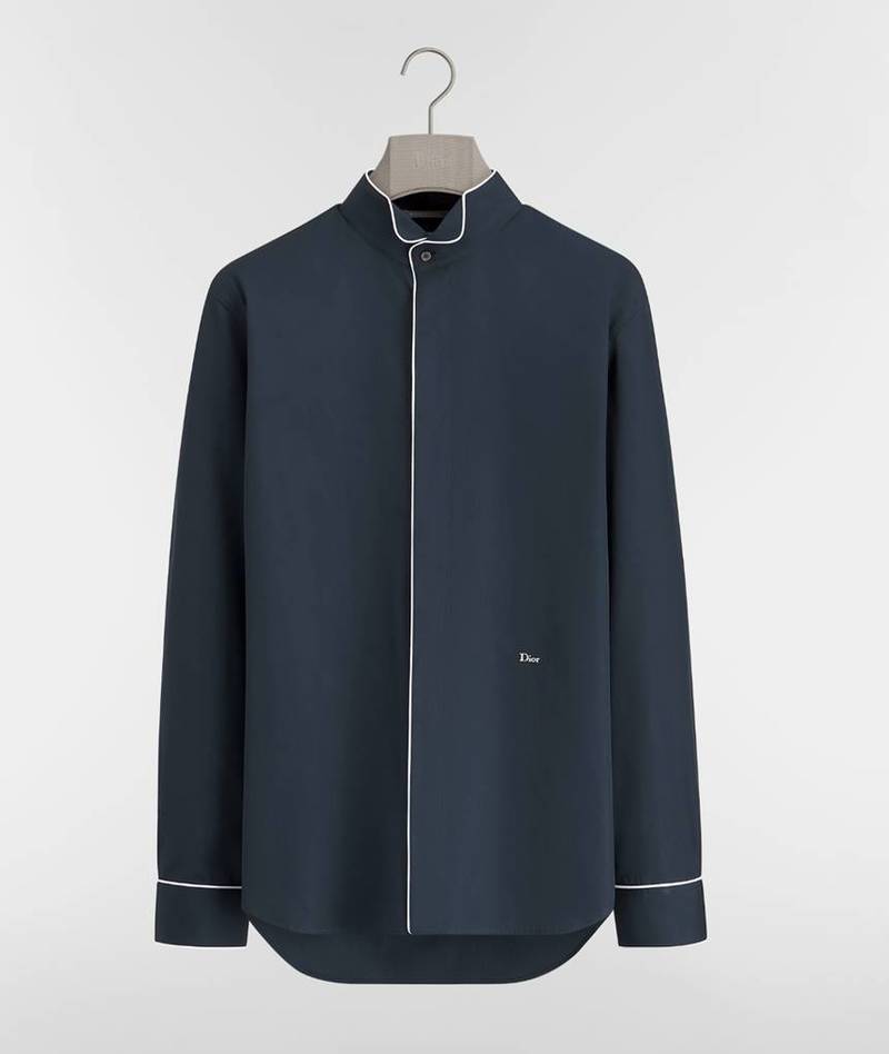 [백화점 풀셋] 내일도착 디올 남자 네이비 윙 칼라 자수 셔츠 D683C536A1581 - Christian Dior