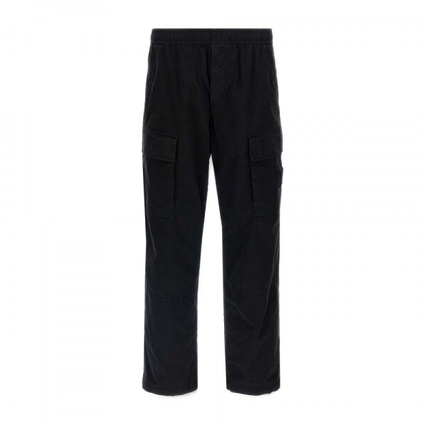 스톤 26SS 와펜 패치 오가닉 코튼 밴딩 카고팬츠 블랙 L1S15 3100020 S0A10 V0029 - Stone Island