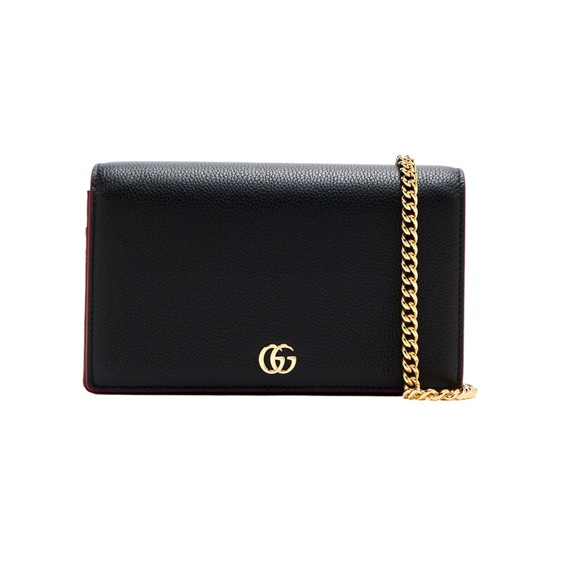 구찌 26SS GG 마몬트 체인 월렛크로스백 블랙버건디 497985 AAE5F 1062 - Gucci