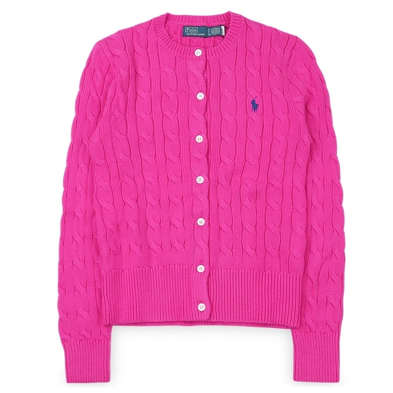 디몬트 폴로랄프로렌 여성 자수 로고 케이블 니트 가디건(핑크) 211971868 509 - Polo Ralph Lauren