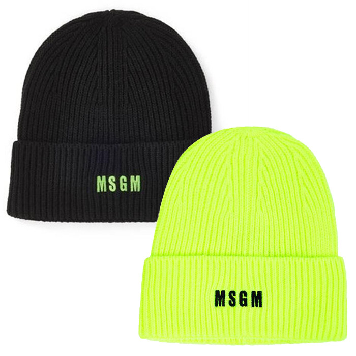 MSGM 로고 비니 블랙 형광 3340ML04 3341MDL08 - MSGM