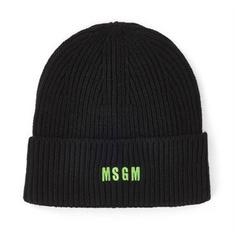MSGM 로고 비니 블랙 형광 3340ML04 3341MDL08 썸네일 1